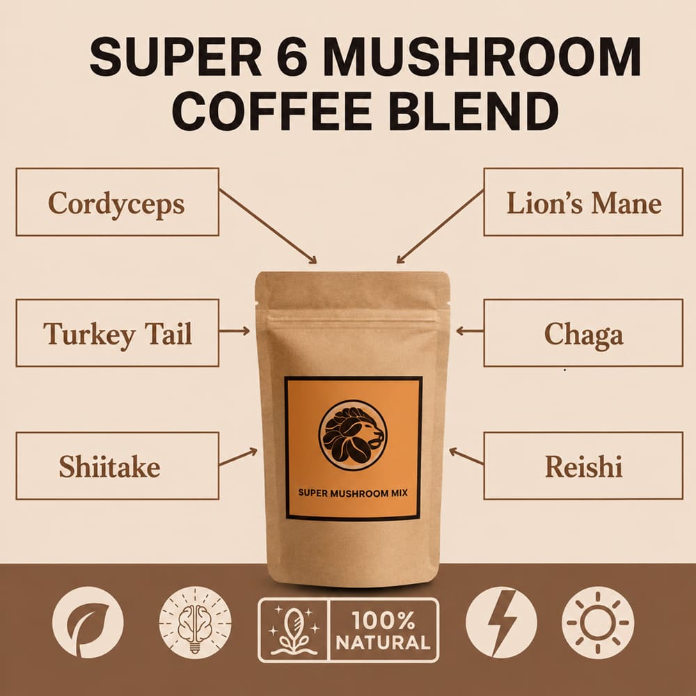 Super 6 Mushroom Coffee Blend